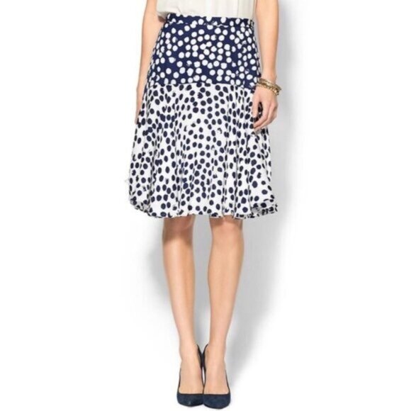 Rebecca Minkoff Abbie Silk Polka Dot Skirt - Picture 1 of 8